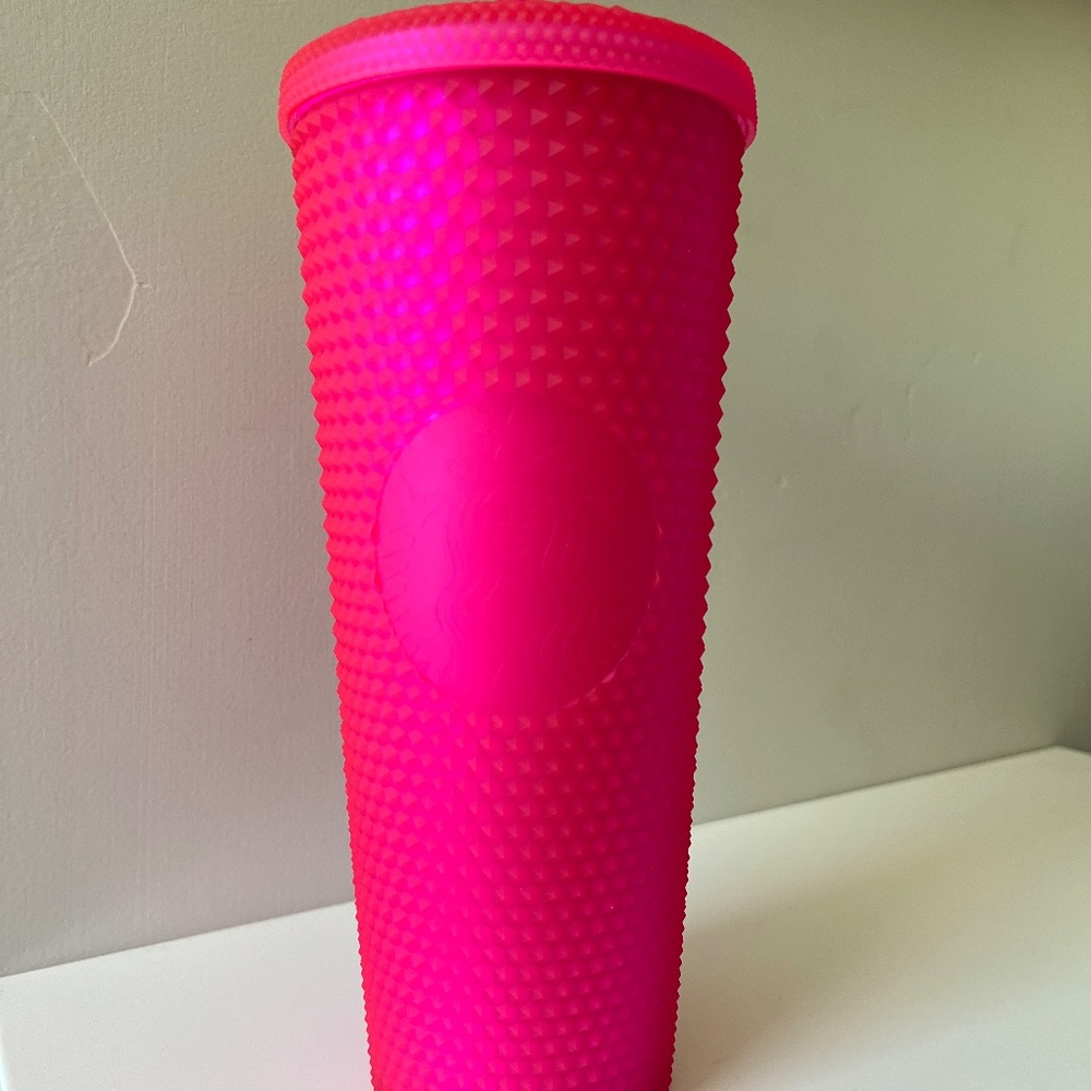 Brand New! 2021 Starbucks Fall  Release Neon Pink Studded Cold Cup